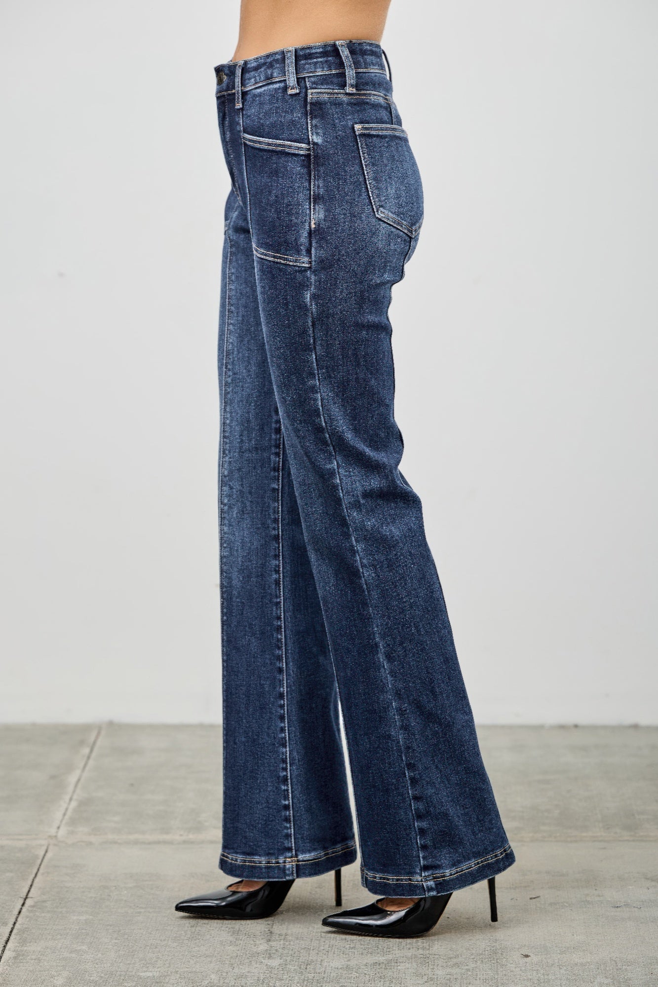 Saige High Rise Boot Cut Flare With Seam Detail Jeans-SAIGE DENIM-Reef Love