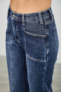 Saige High Rise Boot Cut Flare With Seam Detail Jeans-SAIGE DENIM-Reef Love