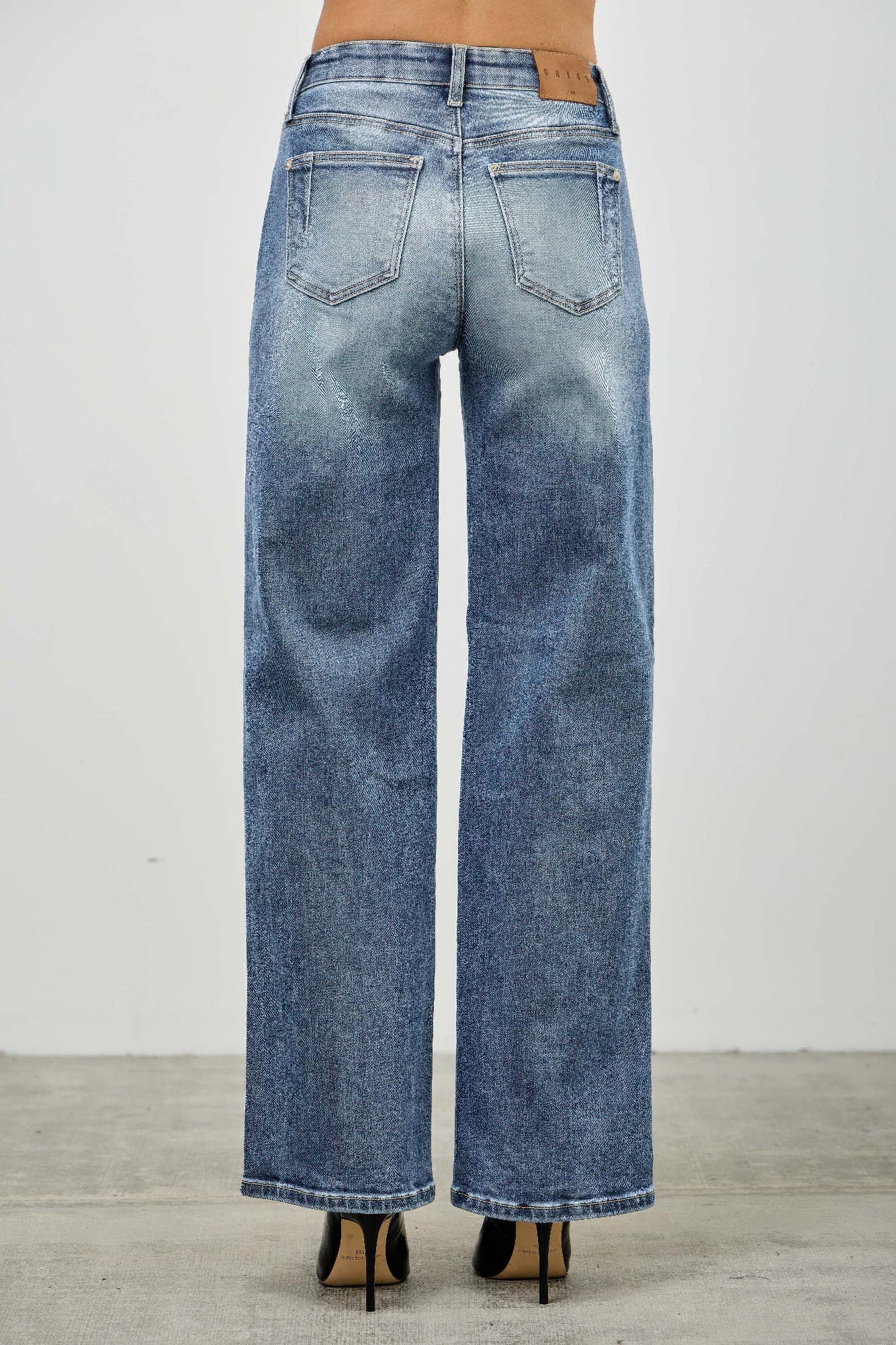 Saige Mid Rise Baggy Straight With Pintuck Jeans-SAIGE DENIM-Reef Love