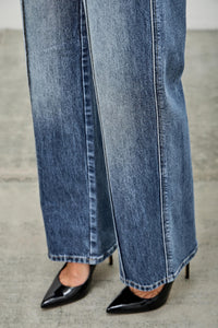 Saige Mid Rise Baggy Straight With Pintuck Jeans-SAIGE DENIM-Reef Love