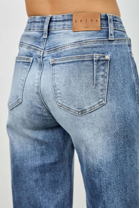 Saige Mid Rise Baggy Straight With Pintuck Jeans-SAIGE DENIM-Reef Love