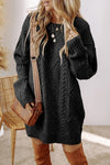 Cable Knit Drop Shoulder Sweater Dress