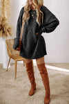 Cable Knit Drop Shoulder Sweater Dress