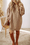 Cable Knit Drop Shoulder Sweater Dress