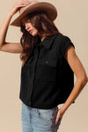 Shop Cable Quilting Stitch Button Up Knit Vest-Elevate your fall layers with our cable quilting stitch button-up knit vest. Featuring textured cable knit, functional pockets, and a structured silhouette perfect for layering.-available at Reef Love online boho-chic boutique