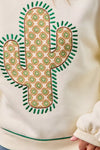 Cactus Embroidered Fleece Sweatshirt