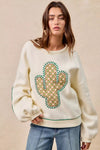 Cactus Embroidered Fleece Sweatshirt