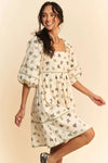 Cactus Printed Poplin Mini Dress-Add a playful twist to your warm-weather wardrobe with this women's Cactus Printed Poplin Mini Dress—a must-have for fans of fun, breezy summer staple dresses. -Reef Love Boho-Chic Boutique