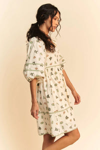 Cactus Printed Poplin Mini Dress-Add a playful twist to your warm-weather wardrobe with this women's Cactus Printed Poplin Mini Dress—a must-have for fans of fun, breezy summer staple dresses. -Reef Love Boho-Chic Boutique