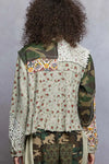 Camo, Crochet & Floral Mixed Media Trucker Jacket