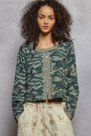 Camouflage Print Long Sleeve Tee