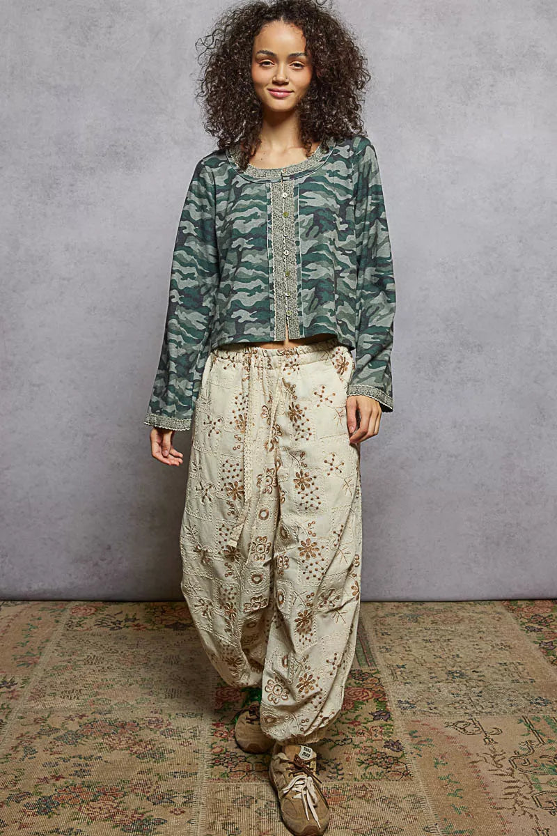 Camouflage Print Long Sleeve Tee