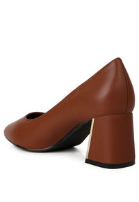 Casey Metallic Detail Block Heel Pumps- Boho Chic Styles by Reef Love