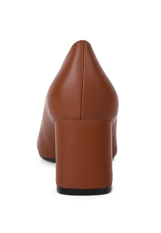 Casey Metallic Detail Block Heel Pumps- Boho Chic Styles by Reef Love