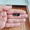Shop Cat Studs - Black-Adorable black cat stud earrings made from lightweight acetate with hypoallergenic posts. Purr-fect for Halloween or year-round feline-inspired style.-available at Reef Love online boho-chic boutique