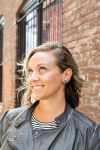 Shop Cat Studs - Black-Adorable black cat stud earrings made from lightweight acetate with hypoallergenic posts. Purr-fect for Halloween or year-round feline-inspired style.-available at Reef Love online boho-chic boutique