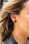 Shop Cat Studs - Black-Adorable black cat stud earrings made from lightweight acetate with hypoallergenic posts. Purr-fect for Halloween or year-round feline-inspired style.-available at Reef Love online boho-chic boutique