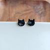 Shop Cat Studs - Black-Adorable black cat stud earrings made from lightweight acetate with hypoallergenic posts. Purr-fect for Halloween or year-round feline-inspired style.-available at Reef Love online boho-chic boutique