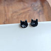 Shop Cat Studs - Black-Adorable black cat stud earrings made from lightweight acetate with hypoallergenic posts. Purr-fect for Halloween or year-round feline-inspired style.-available at Reef Love online boho-chic boutique