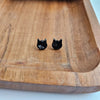 Shop Cat Studs - Black-Adorable black cat stud earrings made from lightweight acetate with hypoallergenic posts. Purr-fect for Halloween or year-round feline-inspired style.-available at Reef Love online boho-chic boutique