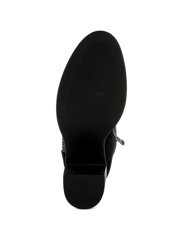 Chinar Rhinestone Studded Slouchy Ankle Boots-Reef Love