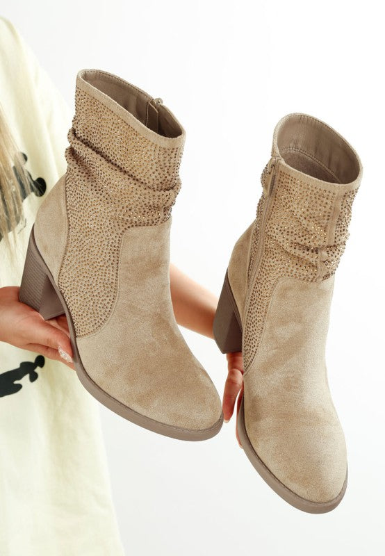 Chinar Rhinestone Studded Slouchy Ankle Boots-Reef Love