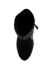 Chinar Rhinestone Studded Slouchy Ankle Boots-Reef Love