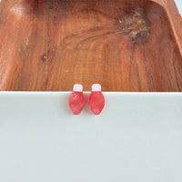 Christmas Light Stud Earrings - Red Shimmer