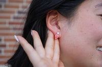 Christmas Light Stud Earrings - Red Shimmer