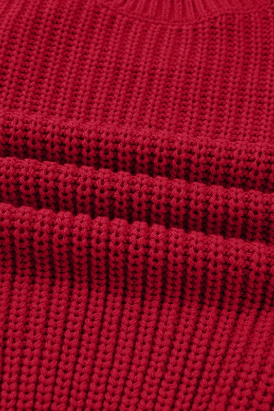 Christmas Plaid Ribbon Short Sleeve Sweater-Reef Love