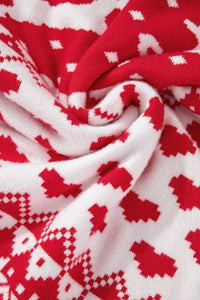 Christmas Reindeer and Heart High Neck Sweater-Reef Love