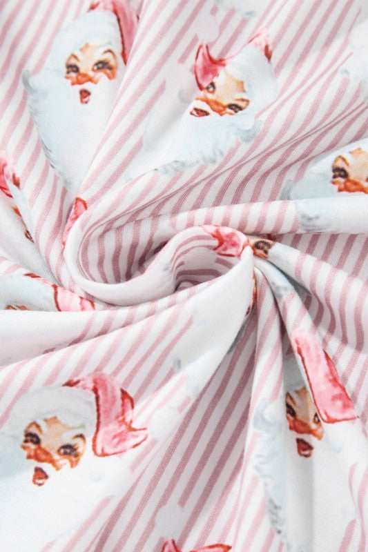 Christmas Santa Claus Stripe Top and Pants Pajama Set-Reef Love