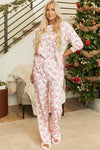 Christmas Santa Claus Stripe Top and Pants Pajama Set-Reef Love