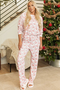 Christmas Santa Claus Stripe Top and Pants Pajama Set-Reef Love