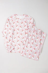 Christmas Santa Claus Stripe Top and Pants Pajama Set-Reef Love