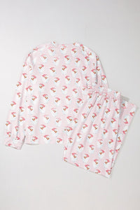 Christmas Santa Claus Stripe Top and Pants Pajama Set-Reef Love