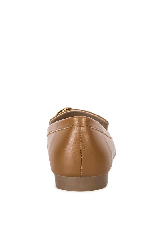 Chunky Metal Chain Faux Leather Loafers-Walking these incredibly stylish faux leather loafers is a treat. Crafted in great quality and finish, comfortable women's shoes have chunky metal chain detail.-Reef Love