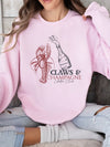 Claws & Champagne Lobster Club Graphic Sweatshirt-Claws & Champagne sweatshirt—vintage coastal vibes with a splash of sass. Perfect for Maine lobster boils, beach days, or your next brunch by the bay.-Reef Love
