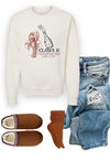 Claws & Champagne Lobster Club Graphic Sweatshirt-Claws & Champagne sweatshirt—vintage coastal vibes with a splash of sass. Perfect for Maine lobster boils, beach days, or your next brunch by the bay.-Reef Love