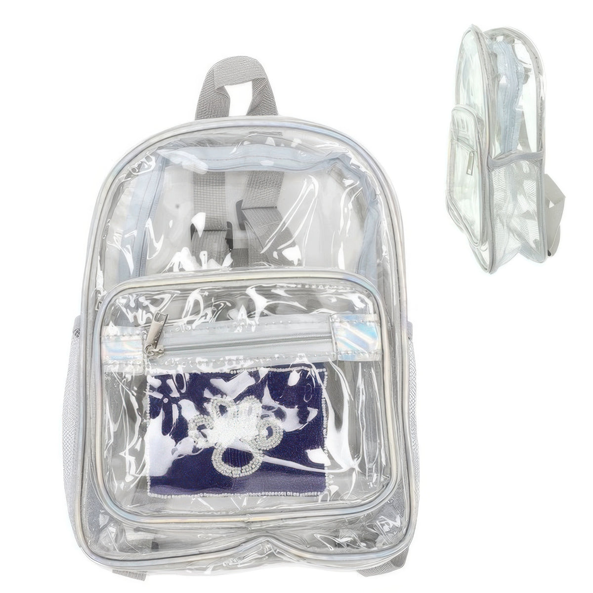 Clear Transparent Stadium Approved Backpack-Clear Transparent Stadium Approved Backpack: Stay event-ready with this clear transparent backpack, designed to meet stadium and event bag policies.