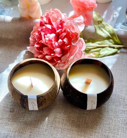 Coconut Wax Candle in Coconut Shell - Eco-Friendly and Sustainable