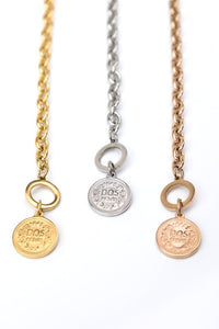 Coin Pendant Chain Necklace, Tarnish-Resistant