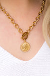 Coin Pendant Chain Necklace, Tarnish-Resistant