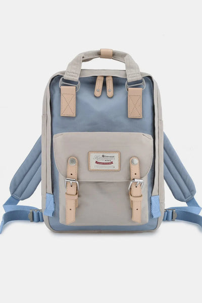 Contrast Buckle Waterproof Nylon Backpack Bag