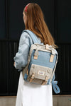 Contrast Buckle Waterproof Nylon Backpack Bag