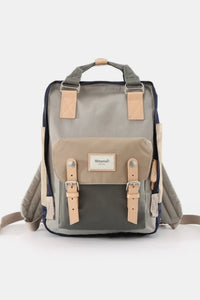 Contrast Buckle Waterproof Nylon Backpack Bag