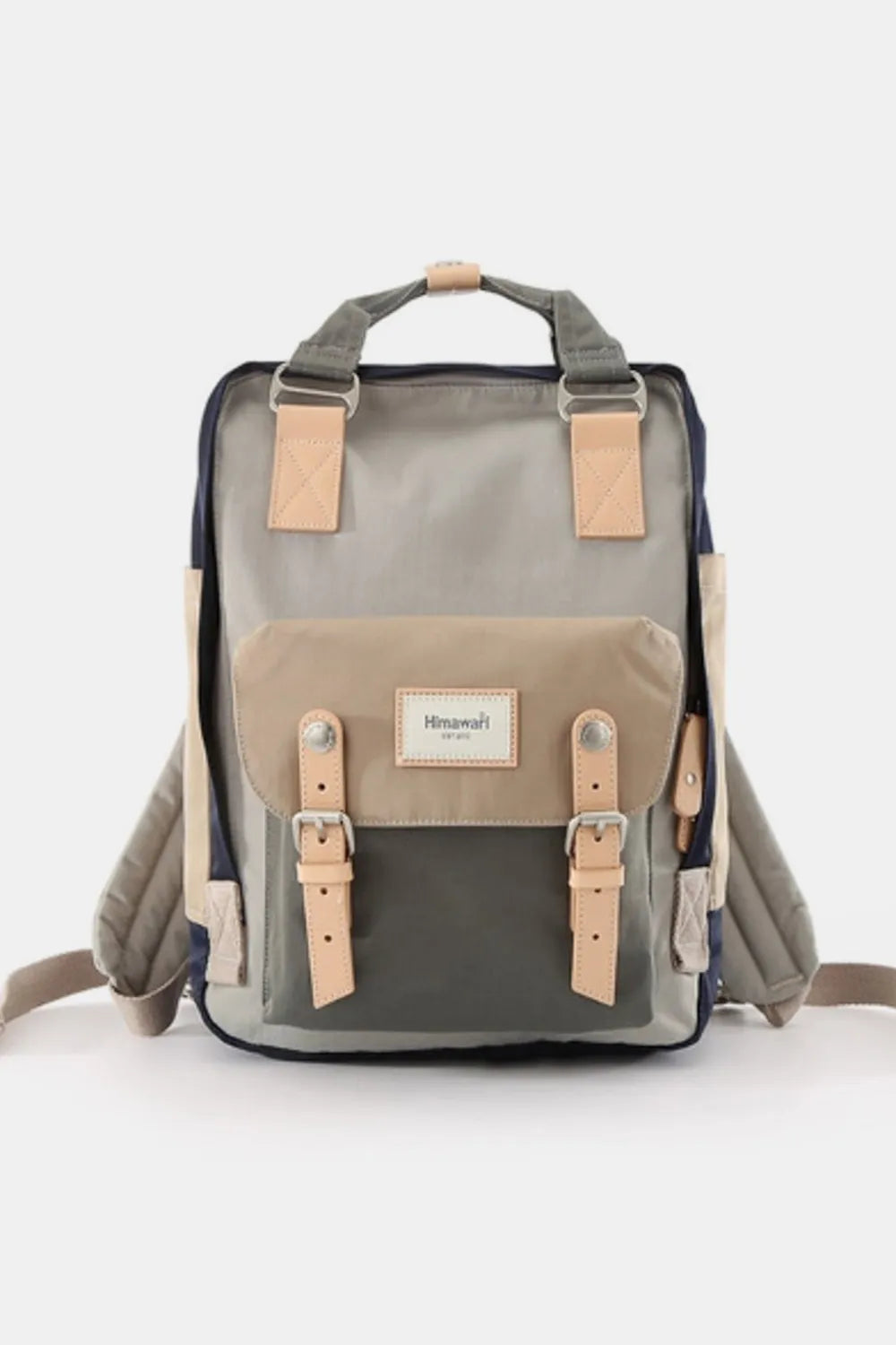 Contrast Buckle Waterproof Nylon Backpack Bag