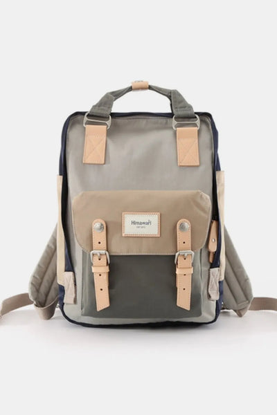 Contrast Buckle Waterproof Nylon Backpack Bag