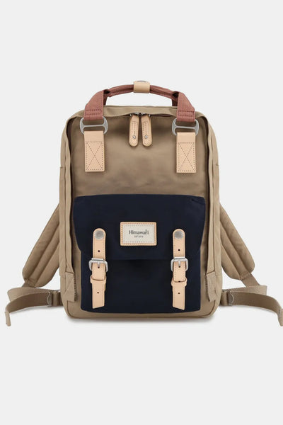 Contrast Buckle Waterproof Nylon Backpack Bag