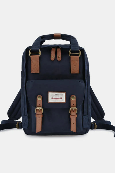 Contrast Buckle Waterproof Nylon Backpack Bag